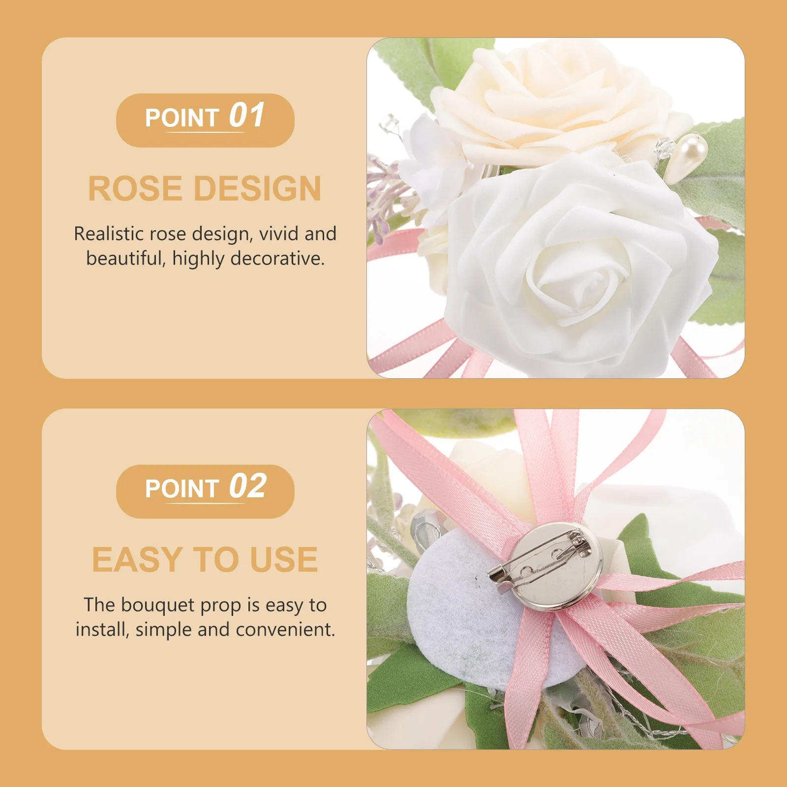 

Simulated Rose Flower Bouquet Artificial Faux Flowers For Home Office Desk Decor Kitchen Decoration Wedding Party