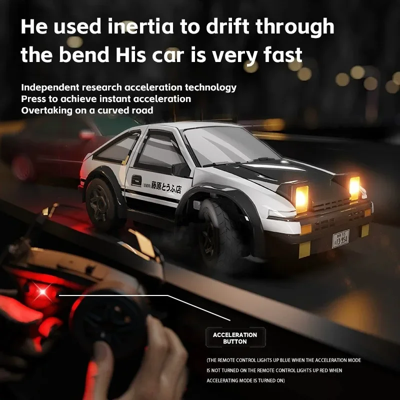 1:64 Desktop RC Drift Car 2.4G High-Speed Racing Car Four-Wheel Mini Desktop Remote Control Car Electric Toy for Game Party Gift
