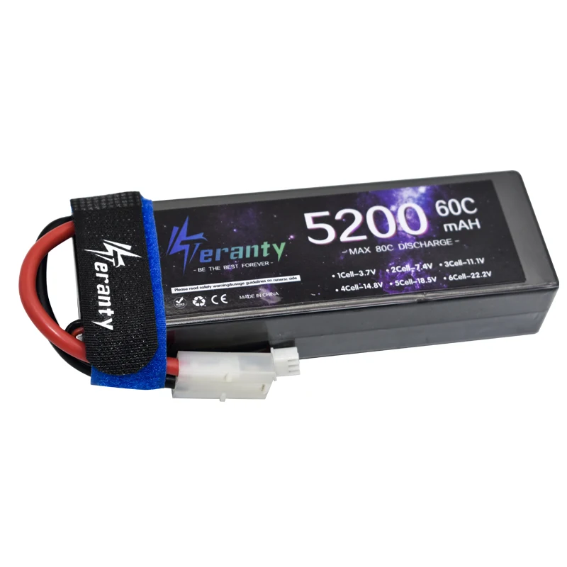 1/2PCS Teranty 2S HardCase Lipo Battery 7.4V 5200mAh 60C Battery Racing Series for RC Helicopter Car Boat Truck Buggy