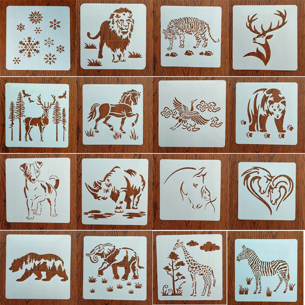 

16pcs Girl and Horse DIY Layering Stencils Wall Painting Template 20*20cm
