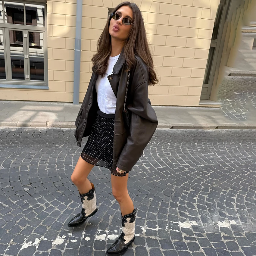 Linad Minigonne sexy a strati a pois Gonna in vita elastica in chiffon moda per donna Summer Street Chic Gonna corta Lady 2025