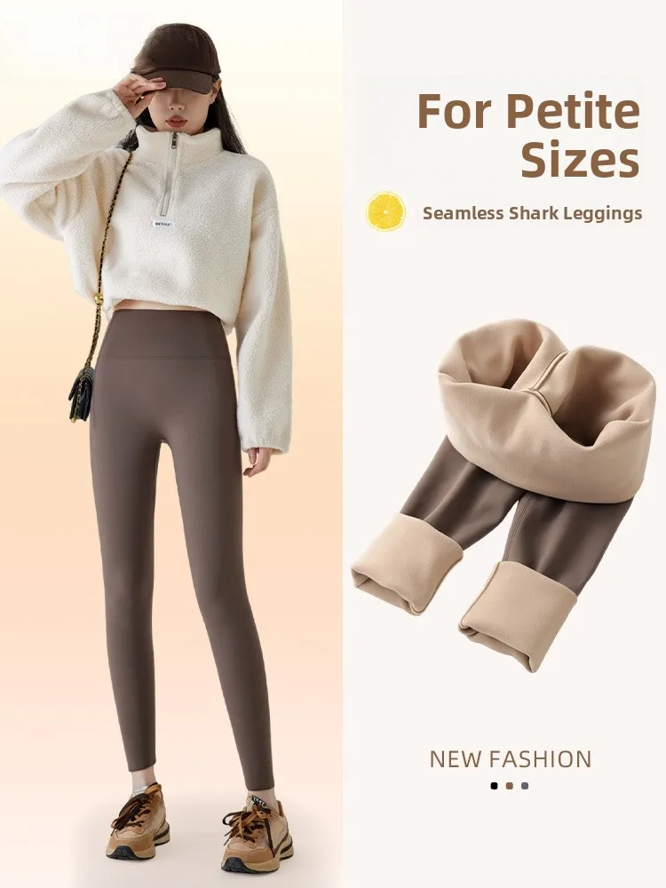 

Женские брюки для йоги из овчины на подкладке, утягивающие леггинсы с высокой талией, теплые брюки с базовым слоем, повседневные длинные брюки