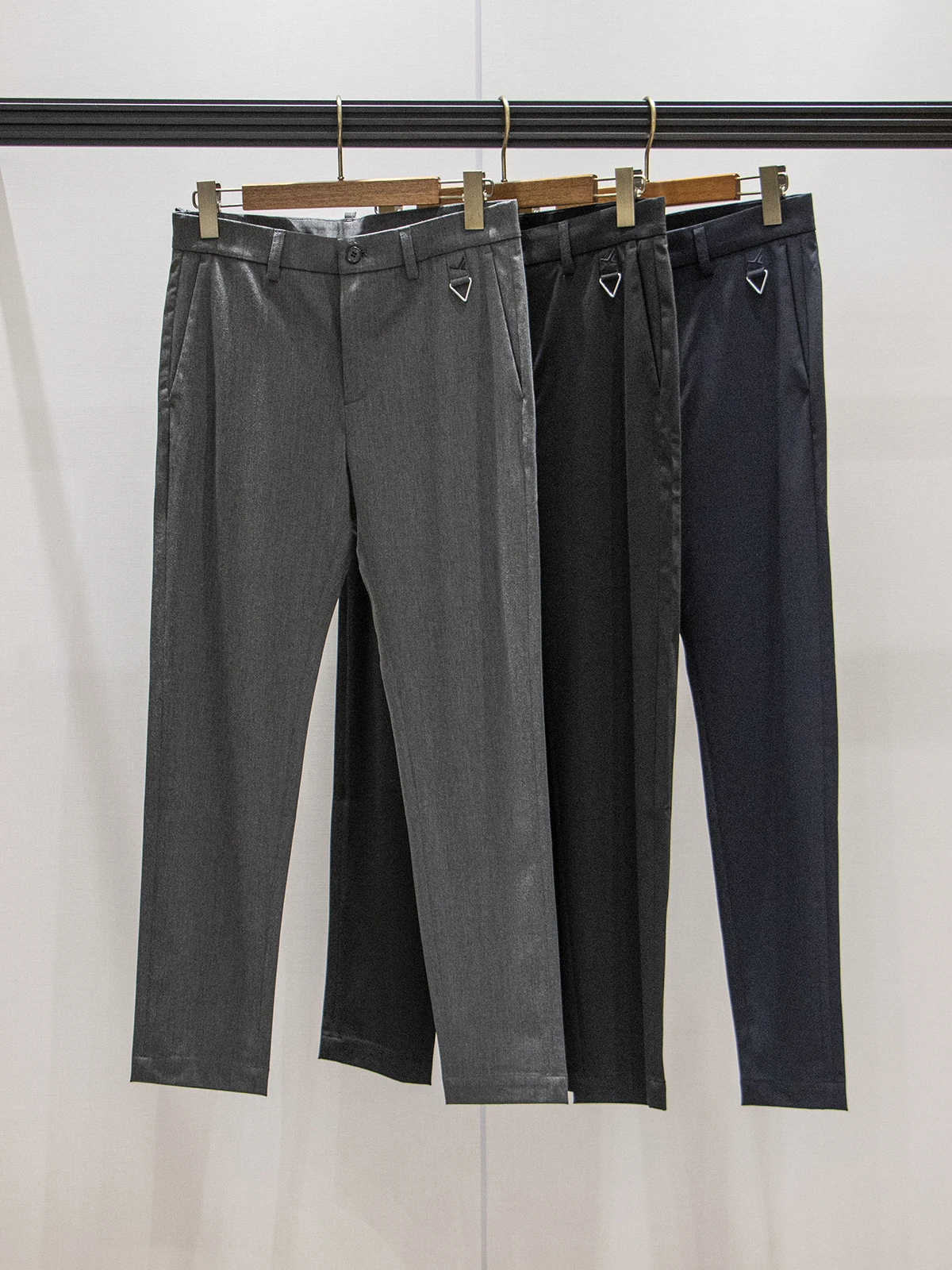 

Business Casual Pants for Men Anti-Wrinkle Smooth Slimming Commute Fashionable Urban Style Spring Summer Long Straight Leg