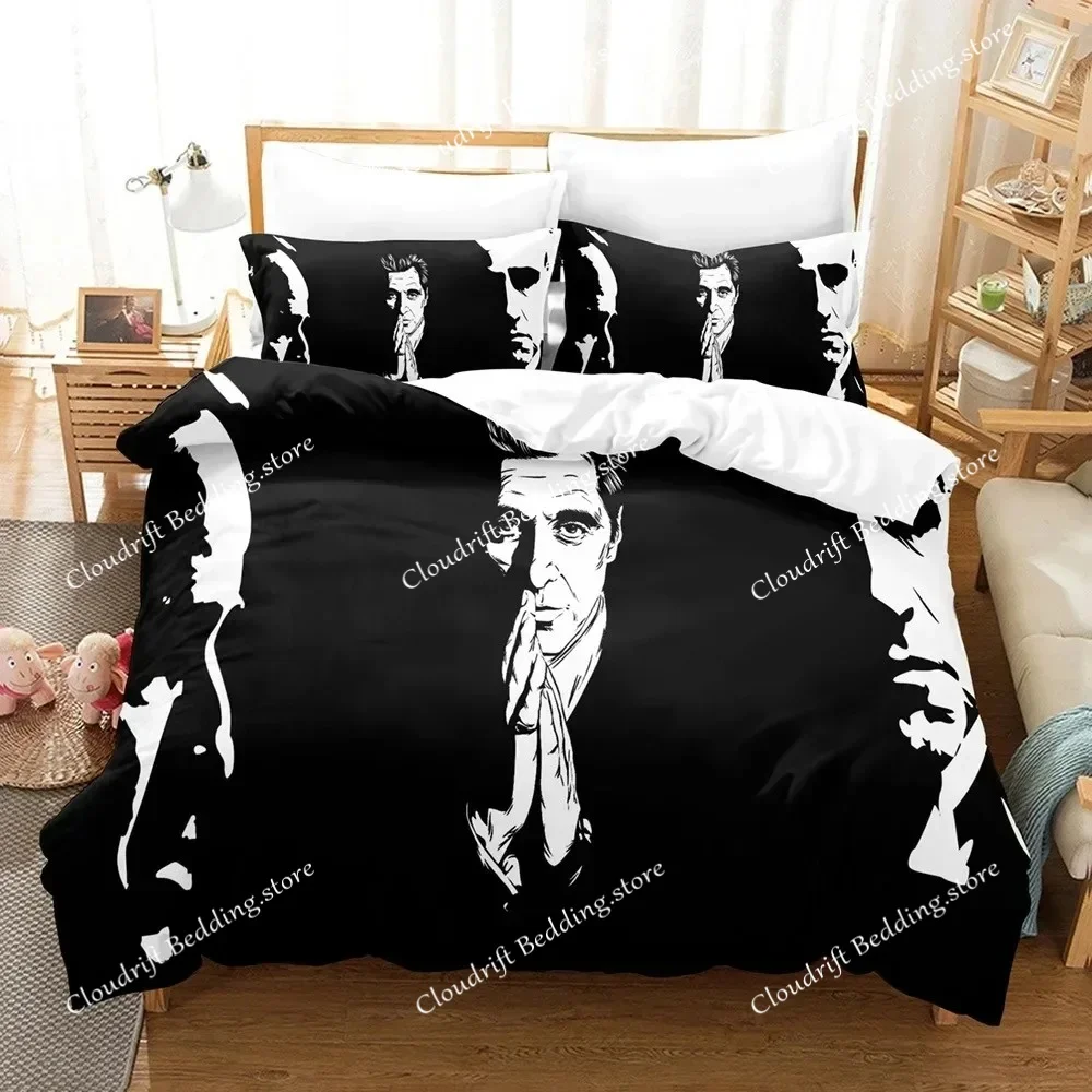 

3D Print Godfather Bedding Set Single Twin Full Queen King Size Gangster Boss Aldult Kid Bedroom Polyester Duvetcover Sets