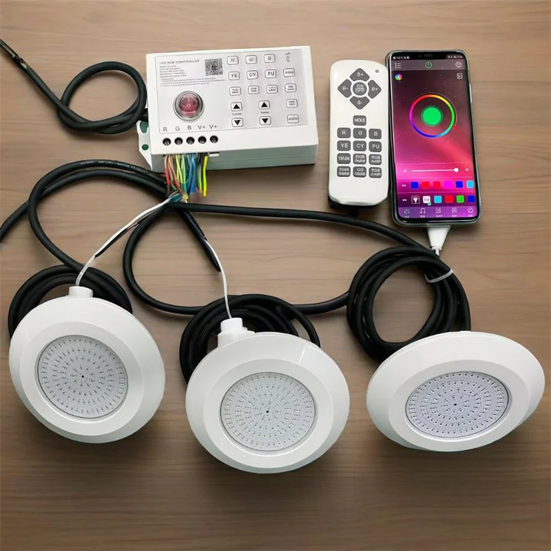 12W IP68 LED Underwater Spotlight Bluetooth APP Control DC12V Pool Night Light for Outdoor Indoor Pond Fountain Landscape Lamp