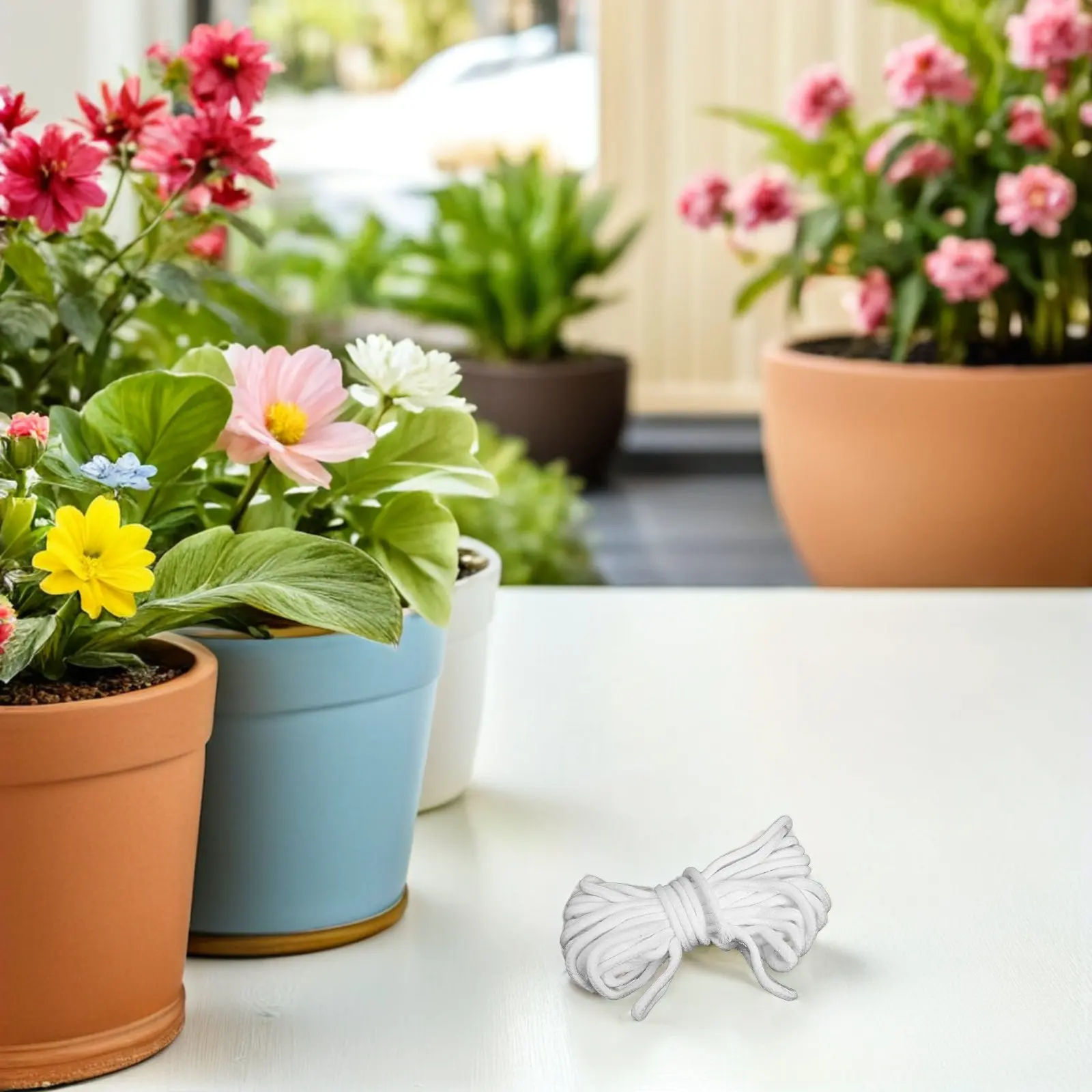 

2 Rolls Self Watering Rope White Cotton Wick for Plants Automatic Irrigation Drip Cord Hydroponic Potted Plant Capillary Wicking