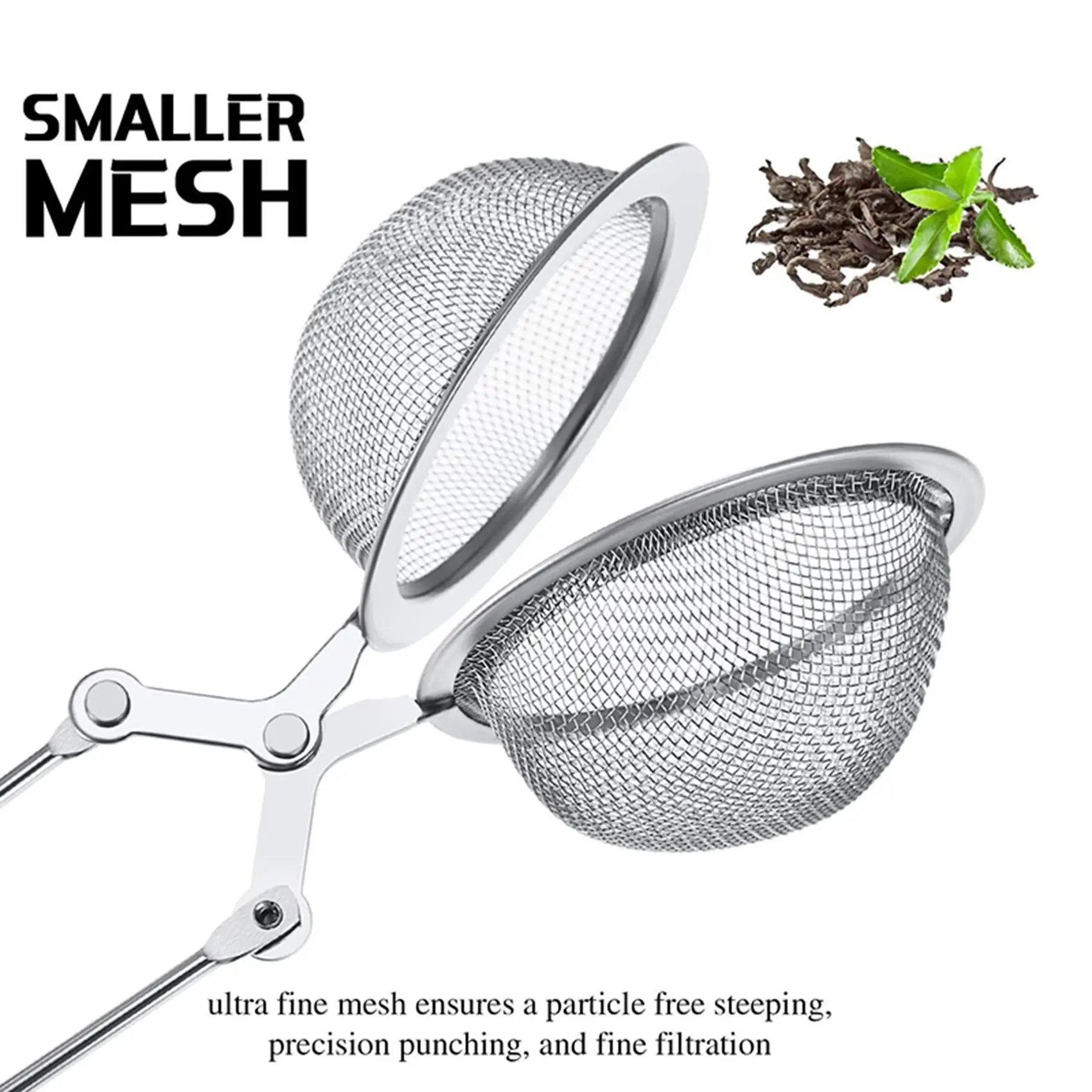 LICE-12Pcs Tea Infuser Loose Leaf Tea Snap Ball Tea Strainer Spoon Stainless Steel Tea Filter Steeper With Handle