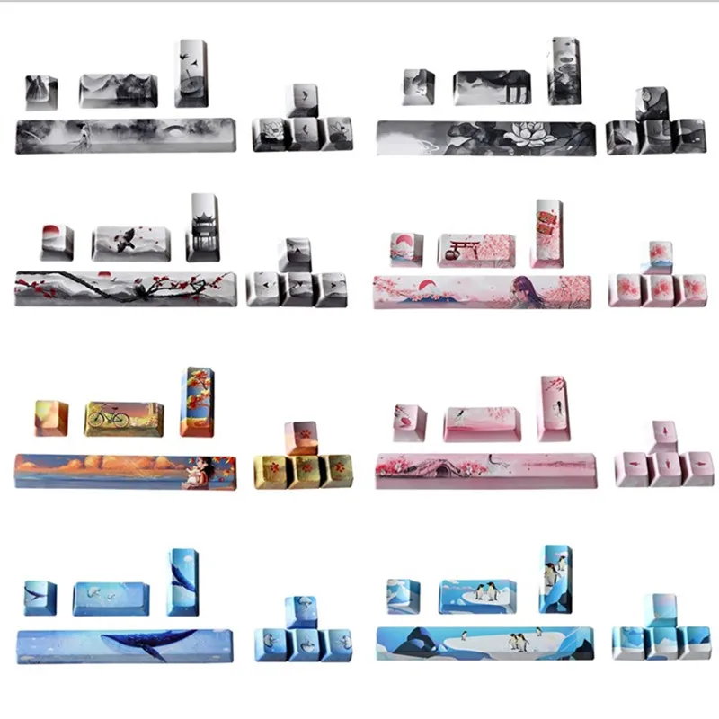 اتجاه PBT Keycap أدخل 4/8 مفاتيح Keycap 5 جوانب صبغ ترقية OEM للوحة المفاتيح الميكانيكية