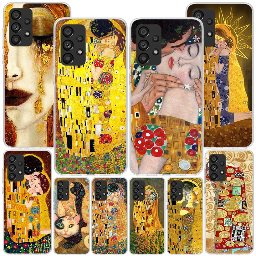 Kiss by Gustav Klimt Desig Phone Case For Samsung Galaxy A15 A14 A13 A12 A55 A54 A53 A52 A35 A34 A33 A32 A25 A24 A23 A22 A05S A0