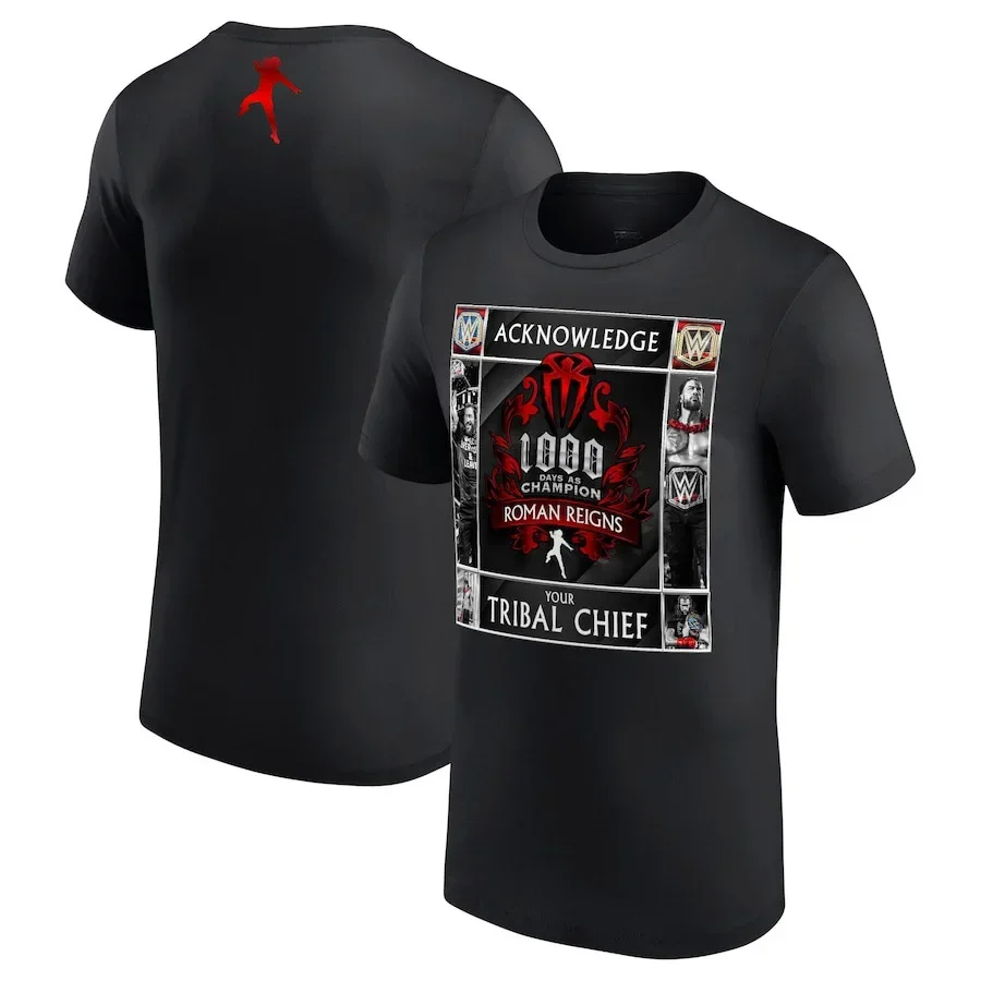 Ropa para hombres y niños, camiseta de gran tamaño para hombres, camiseta negra romana Acknowledge Your Reigns Tribal Chief, deporte de manga corta de verano