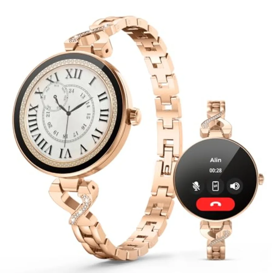 

Smart Watches for Women, Answer/Make Call, 1.04'' AMOLED, 24H Sleep Tracker, Fitness Tracker with Heart Rate/Blood Pressure/SpO