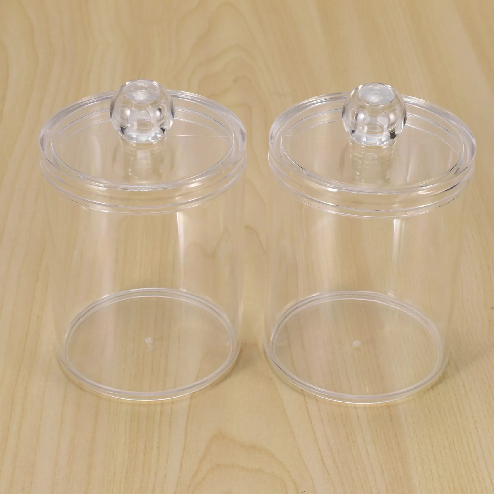 

Qtip Holder Dispenser For Cotton Ball, Cotton Swab Apothecary Jar With Lids For Bathroom Canister Storage Organization