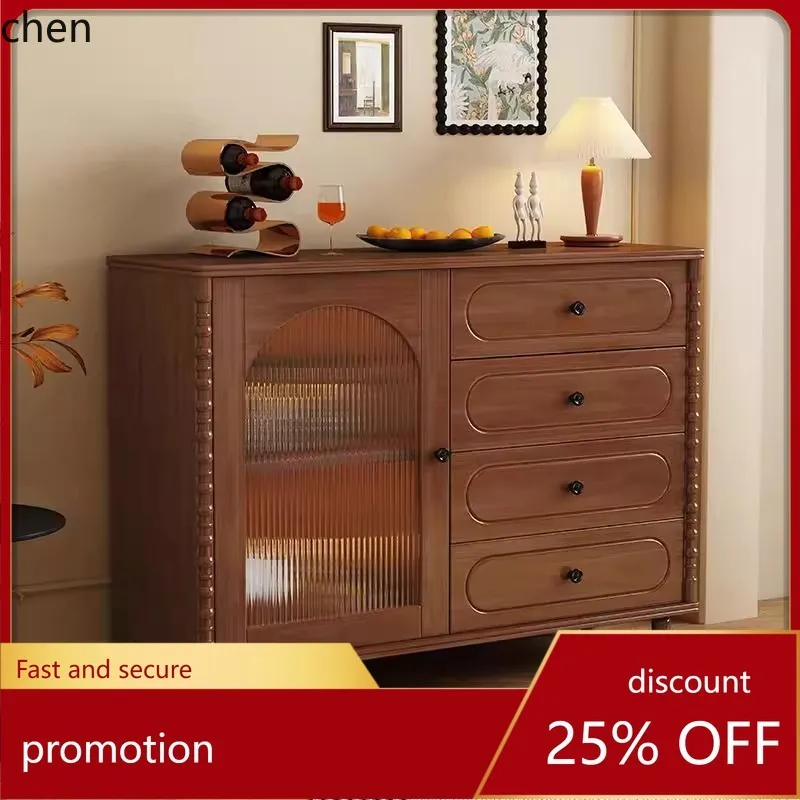 

HT Vintage Style Solid Wood Sideboard Wall-Mounted Integrated Storage Living Room Organizer Corner Cabinet Shelf