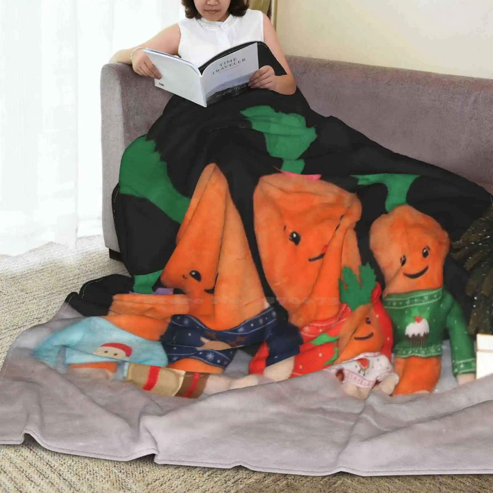 كيفن الجزرة والأسرة رمي البطانيات ، سوبر الدافئة ، لينة ، أريكة ، السرير ، السفر ، متعة ، عيد الميلاد #6