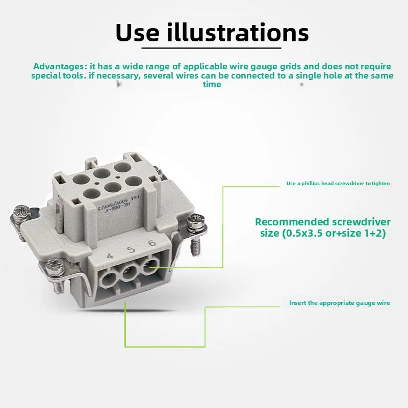 

Heavy Duty Connector HE-6P 10 16 24 Core 32 Pin 48 Position Rectangular Hot Runner Waterproof Aviation Plug & Socket