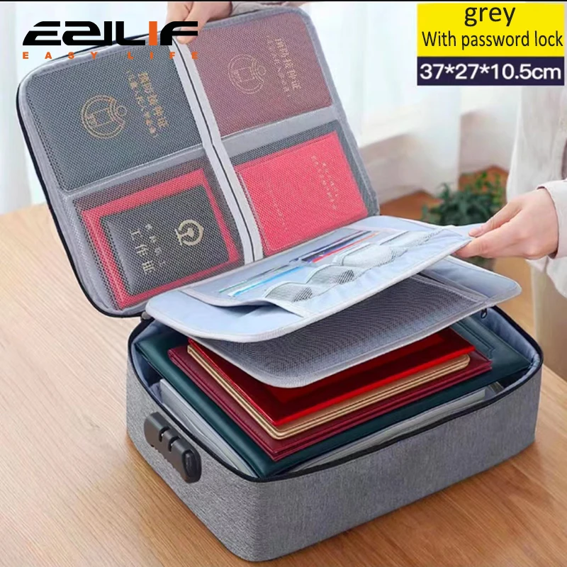 Home Document Storage Bag Large Capacity Household Certificate Passport Card Bag Folder Archive Organizing Storage Bag