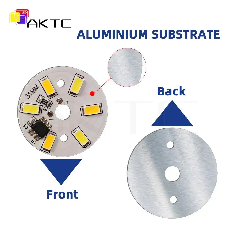 10 szt. LED okrągły zmienne światło 5V 3W On/Off bez potrzeby kontroler SMD5730 3000K ciepły 4000K biały 6000K aluminiowy Panel lampy