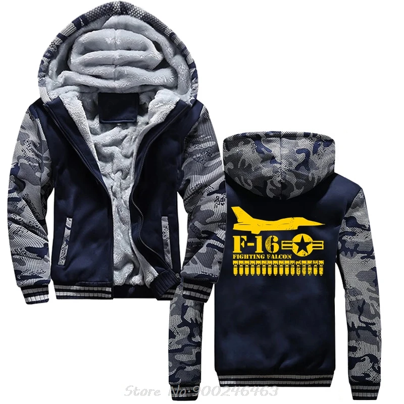 Men Hoodie F 16 Fighting Falcon (distressed) Hoody Funny Print Men Cotton Jacket Zip Up Hoodies Hip Hop Harajuku Winter Coats