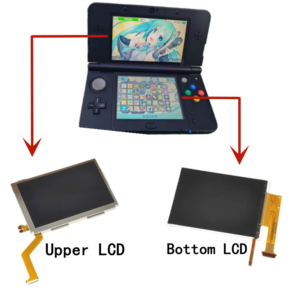 

NEW Console LCD Screen For NEW3DS Replacement Part Upper Screen Bottom Screen Touch Screen For NEW 3DS Repair Display