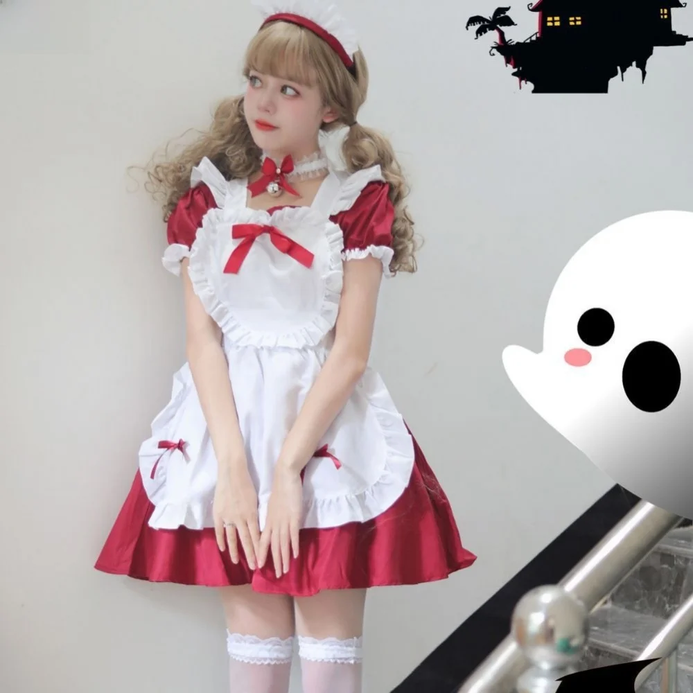 Mignon japonais Sle femme de chambre orm Dr quotidien Cosplay Lolita serviteur loween Doublets Costume traditionnel pour femme