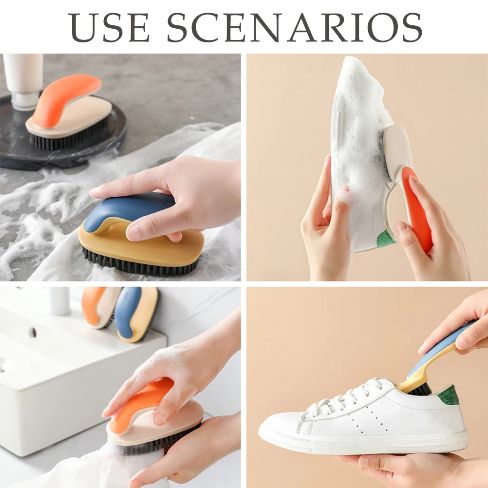 

2 Pcs Soft Hair Cleaning Brush Brushes Household Multi Functional Shoe Portable Cleaner Wool Scrubbing with Handle Man for