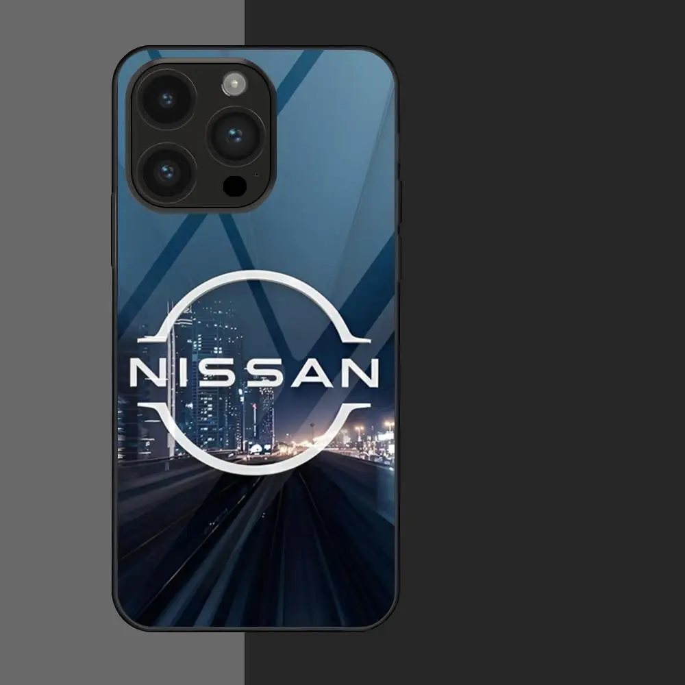 Is N-Nissans Cars Logo MAISTO Phone Case Glass Phone Case For Iphone 16 15 14 13 11 12 Pro Max Xr X Xs 8 7 Plus