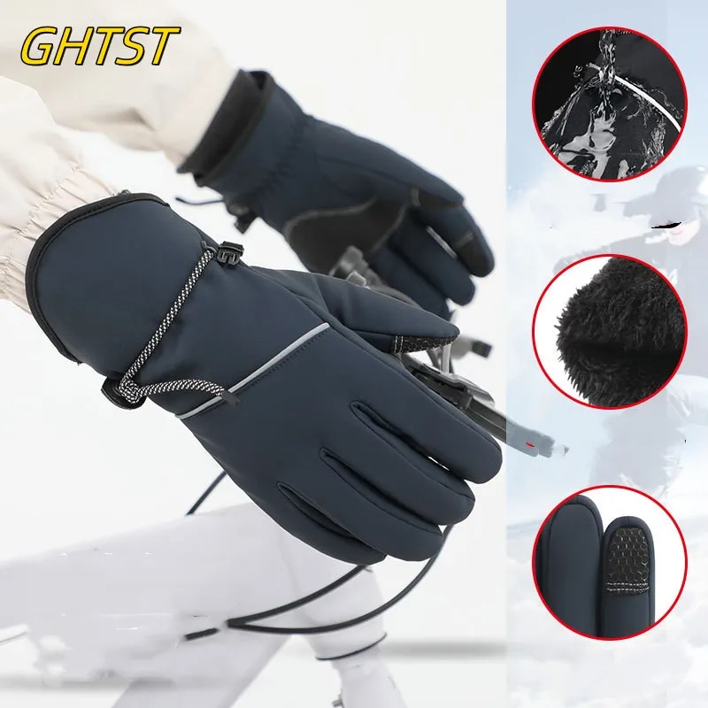 Winter Cycling Ski Gloves Men Ultralight Waterproof Thermal Warm Touch Screen Motorcycle Snow Snowboard Accessories