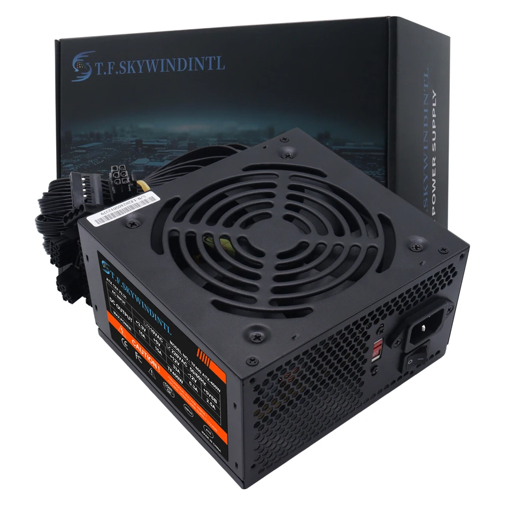 400W PC Power Supply for Gaming Computer Fonte 400W PC PSU Power Supply Unit Black Gaming Quiet 120mm Fan 24pin 12V ATX Desktop