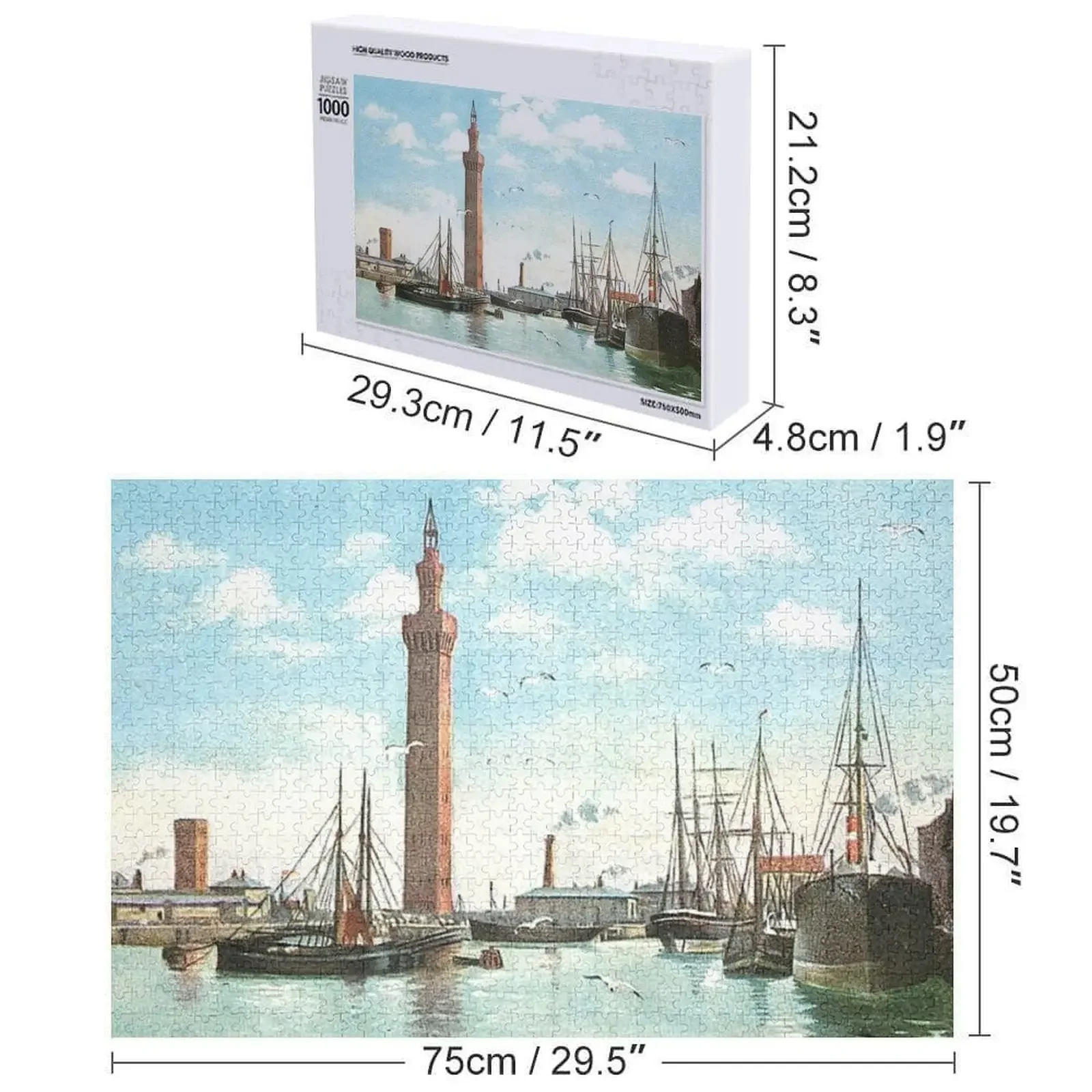 Grimsby Docks, Grimsby, Lincolnshire, Inglaterra Quebra-cabeça Nome de madeira personalizado Presente infantil personalizado Quebra-cabeça personalizado