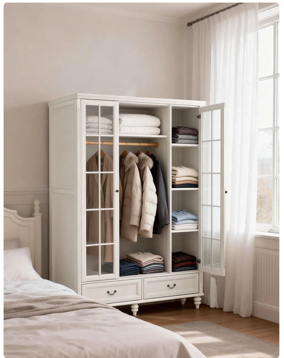 

Шкаф из массива дерева TT Pure, большой вместимости, 3-х или 4-х дверный, белый, для дома, для спальни, с возможностью индивидуальной настройки.