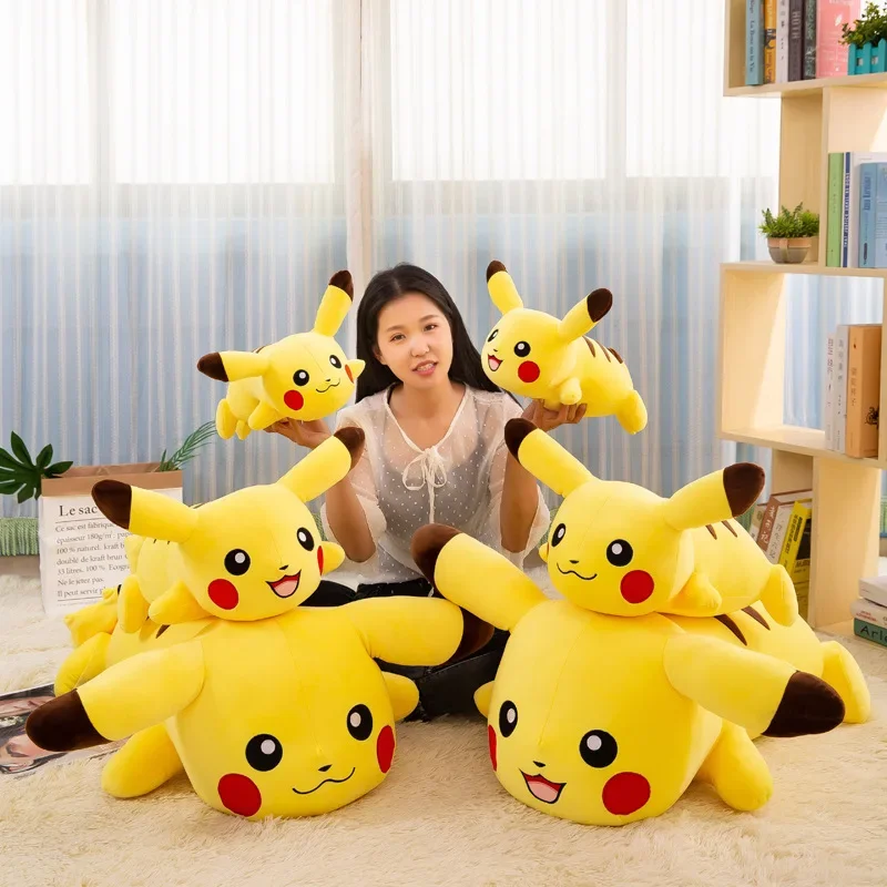 30/80cm Pokemon Pikachu Plush Toys Throw Pillow Stuffed Cartoon Anime Plushie Dolls Cushion Soft Stuffed Gift for Children