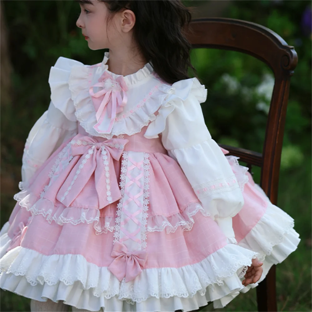 

new pink children's wear girl Lolita princess Lolita fluffy dress