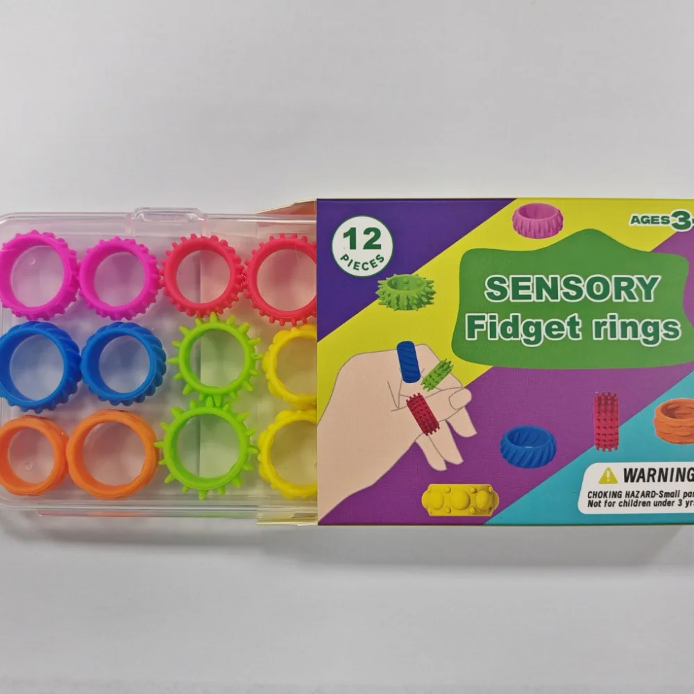 

Сенсорные кольца с наконечниками, улучшающие внимание, растягивающиеся бесшумные декомпрессорные кольца, уникальное силиконовое сенсорное кольцо