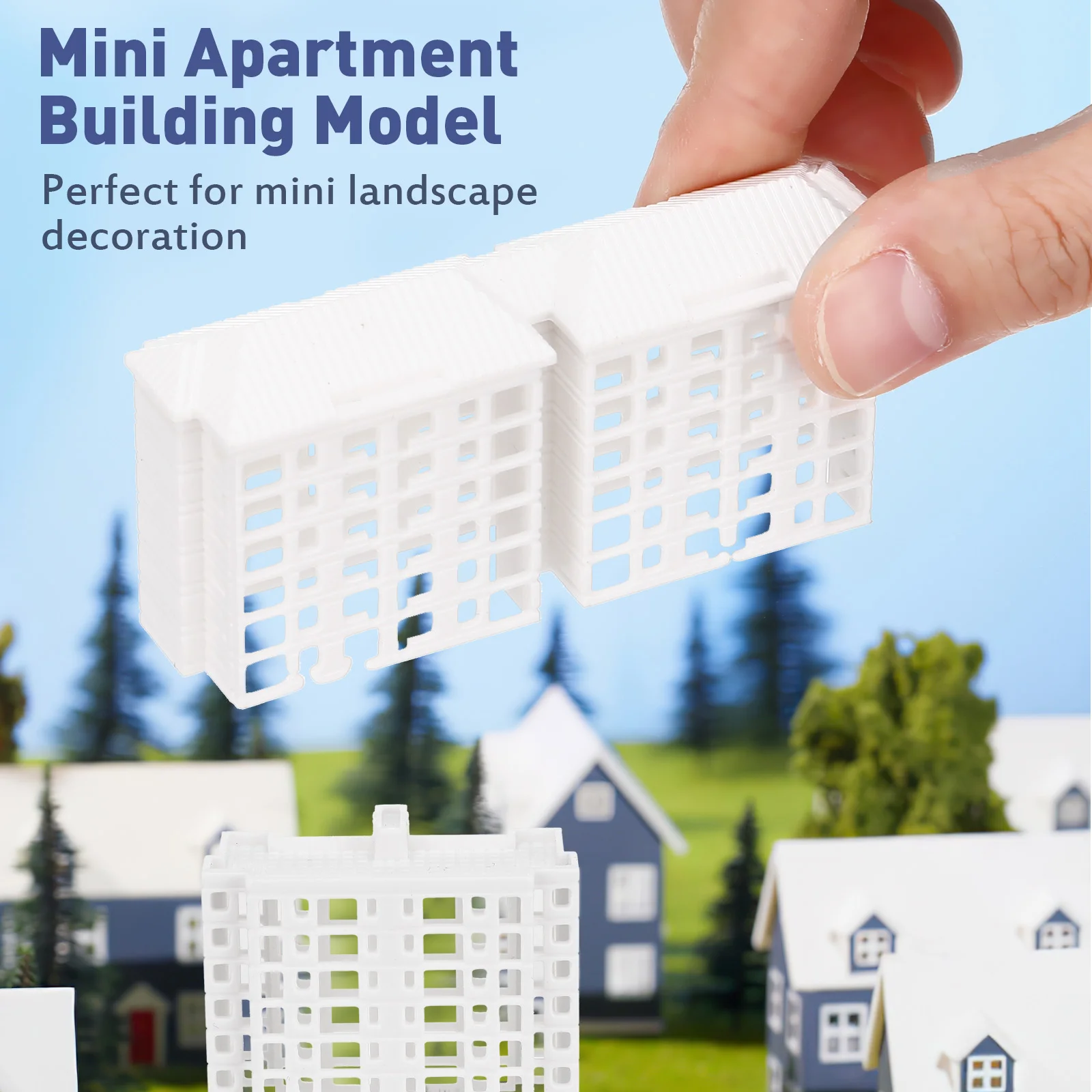 Architecture Building Model Ornaments Blocks Miniatures for Crafts White Plastic Decors