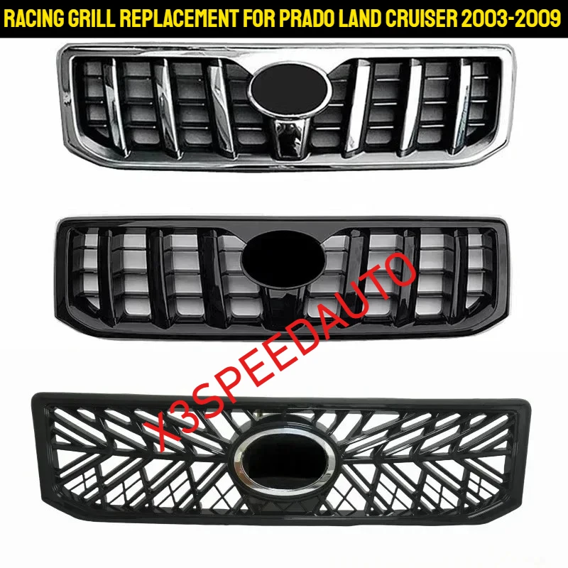 

TRD Racing Grill Grills Replacement Mesh For Toyota 03-09 Land Cruiser Prado FJ120 LC120 2700 4000 Upgrade Modicication Parts