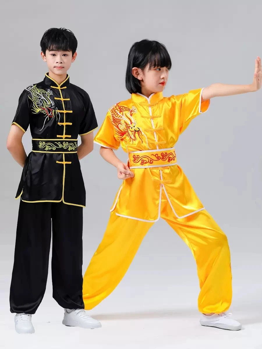 2024 traditional chinese kung fu costume children national dragon embroidery wushu uniform kung fu shaolin wing-chun clothing