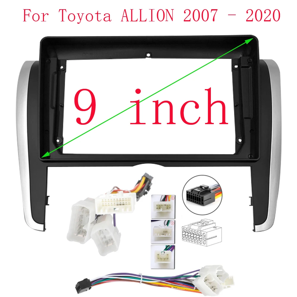 

Автомобильная GPS-навигационная стереосистема для Toyota ALLION 2007-2020 Радио Fascias Panel Frame Fit 2 Din 9-дюймовый экран головного устройства приборной панели