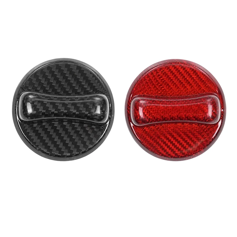 Real Hard Carbon Fiber Sticker Car Gas Fuel Tank Cap Gasoline Cover Replacement For Nissan Universial(Red)