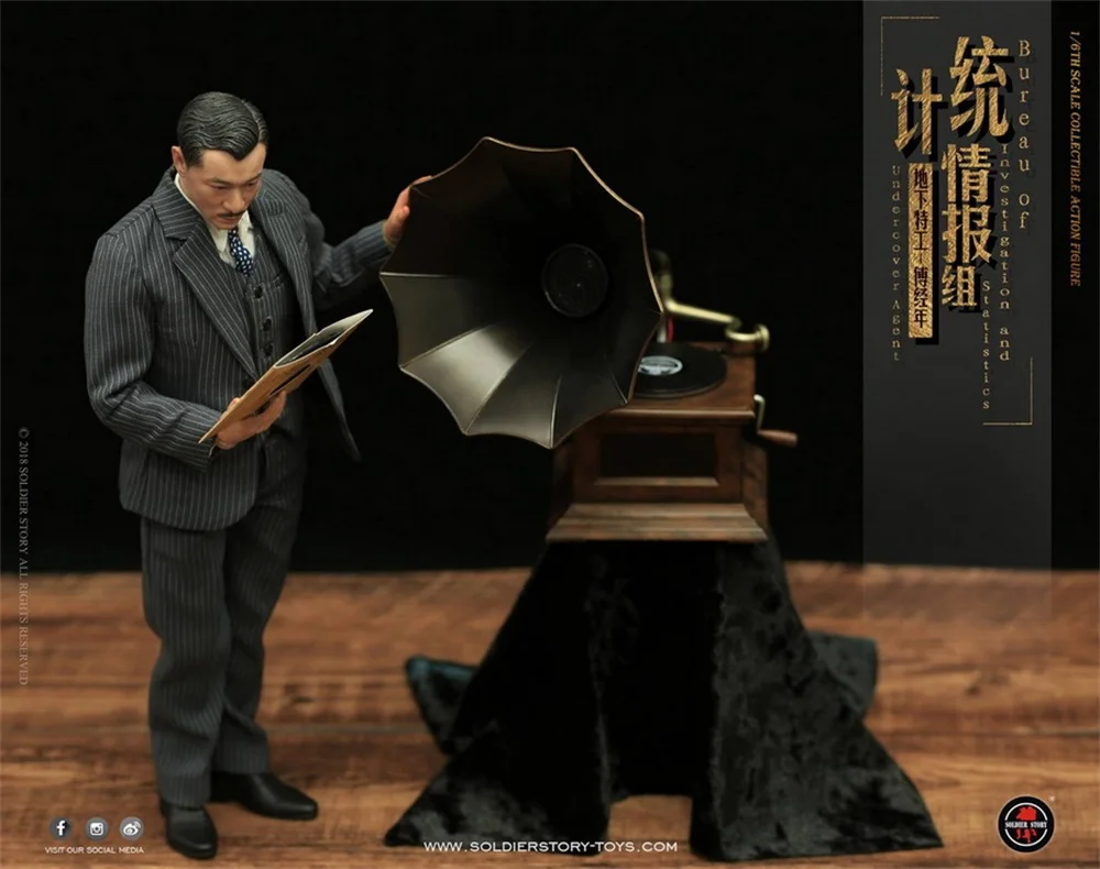 1/6 SoldierStory SS113 Asia Sun Honglei Undercover Agent Shanghai 1942 with Platform Full Set Moveable Action Figure For Fans