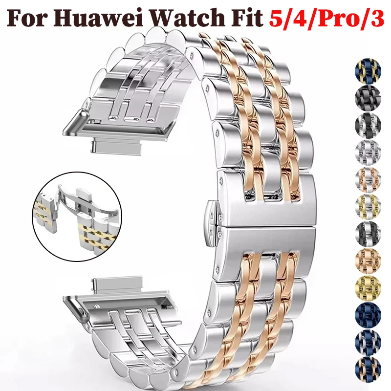 Armband für Huawei Watch Fit5 4Pro Correa Smartwatch Zubehör Metall Edelstahl Armband für Huawei Fit3/2/1