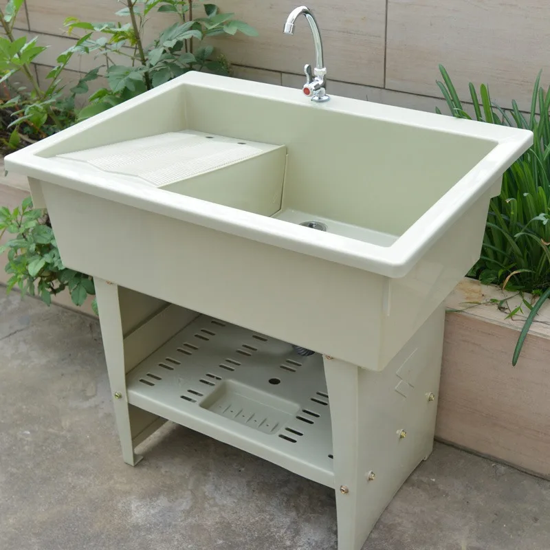 Plastic laundry sink, washbasin, balcony, bathroom cabinet with washboard, wash basin, bathroom cabinet floor