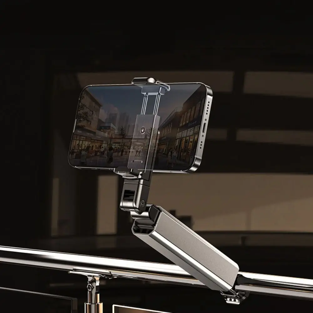 Alloy Mobile Phone Holder Folding Stretchable Portable Phone Mount Clamp Multifunction Adjustable Phone Stand Video Meeting Live