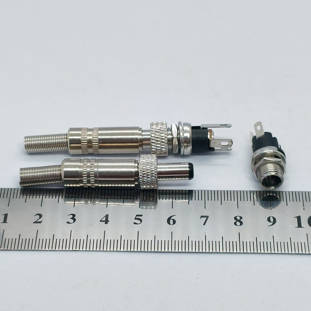 5 Stück 12 V DC Metall-Verlängerungsstecker 5,5 x 2,1 mm 5,5 x 2,5 mm männlich-weiblicher Klinkenstecker für CCTV-Sicherheitsmonitor – Detail 5