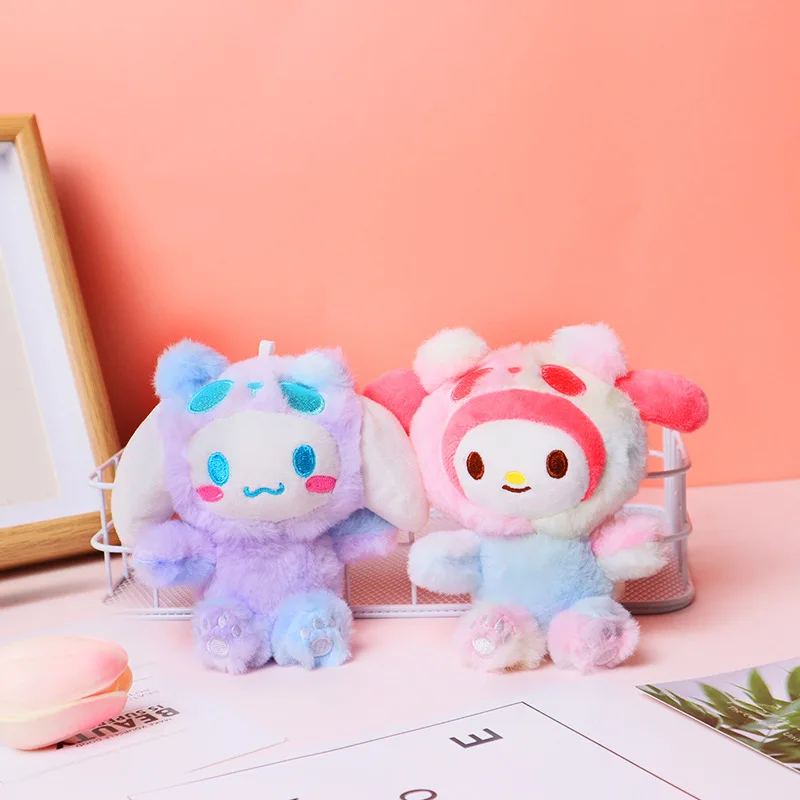 Cute Magic Color Cross-dressing Koromi Kawaii Plush Cartoon Sanrio Key Chain Doll Cinnamoroll Anime Action Figures Pendant Doll