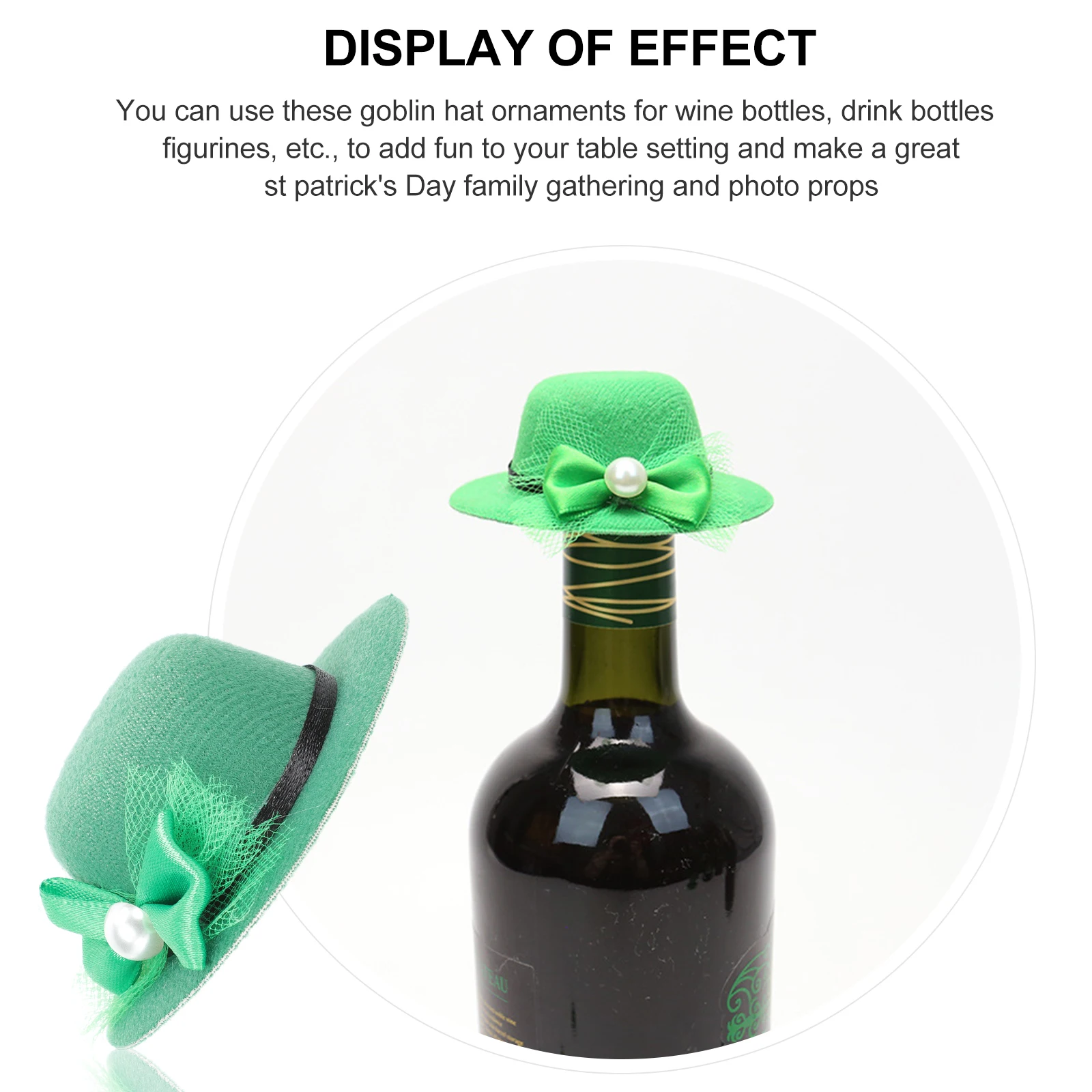 

6 Pcs Bottle Hats EVA Brushed Cloth Mini St Patrick's Day Decorations DIY Cap nament Bottle Accessory