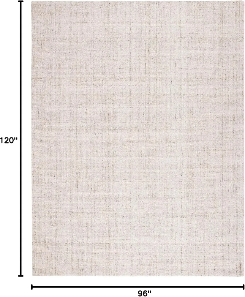 SAFAVIEH Abstract Collection Area Rug - 8' x 10', Ivory & Beige, Handmade Wool & Viscose, Ideal for High Traffic Areas in Living