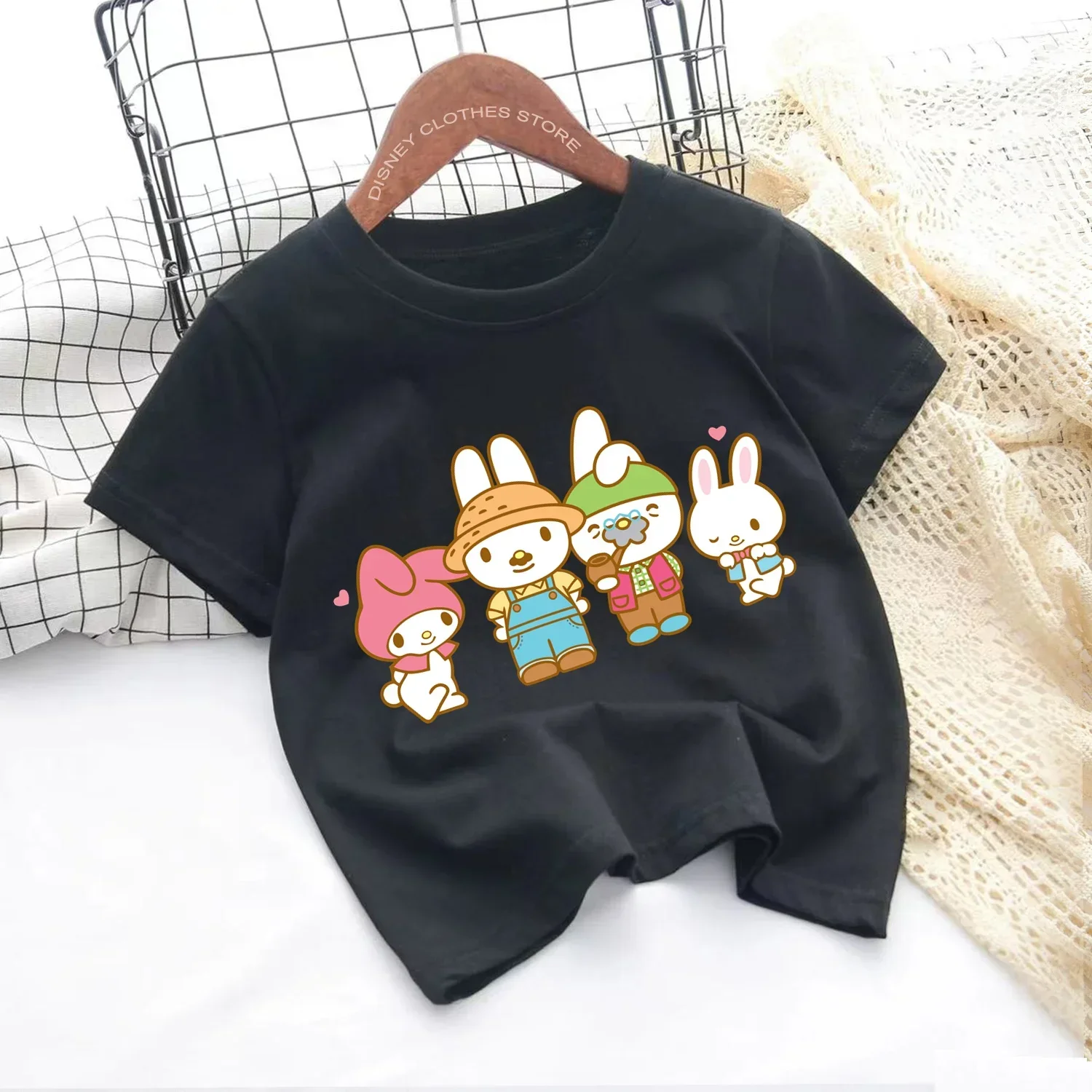 2024 Kids Cute Sanrio Clothing Summer Fashion Kulomi T-shirt Baby Girl Cartoon T-shirt Baby Girl Short sleeve casual top