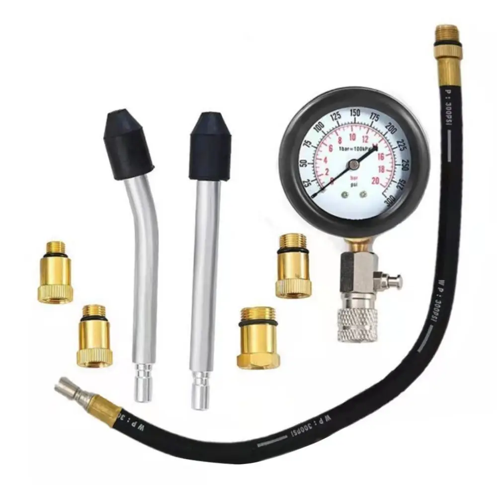 

14mmm Adapter Petrol Engine Pressure Gauge Tester Durable 18mmm Adapter Compression Tester Kit Portable