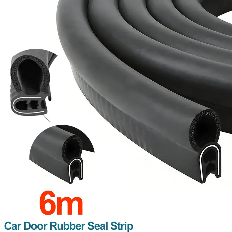 Gummidichtungsstreifen Universelle Autotürdichtung 6M Schalldichte Dichtungsstreifen mit Seiten-/Oben-PVC-Ballons für Autotüren, Boote, Heim-Dichtungsset