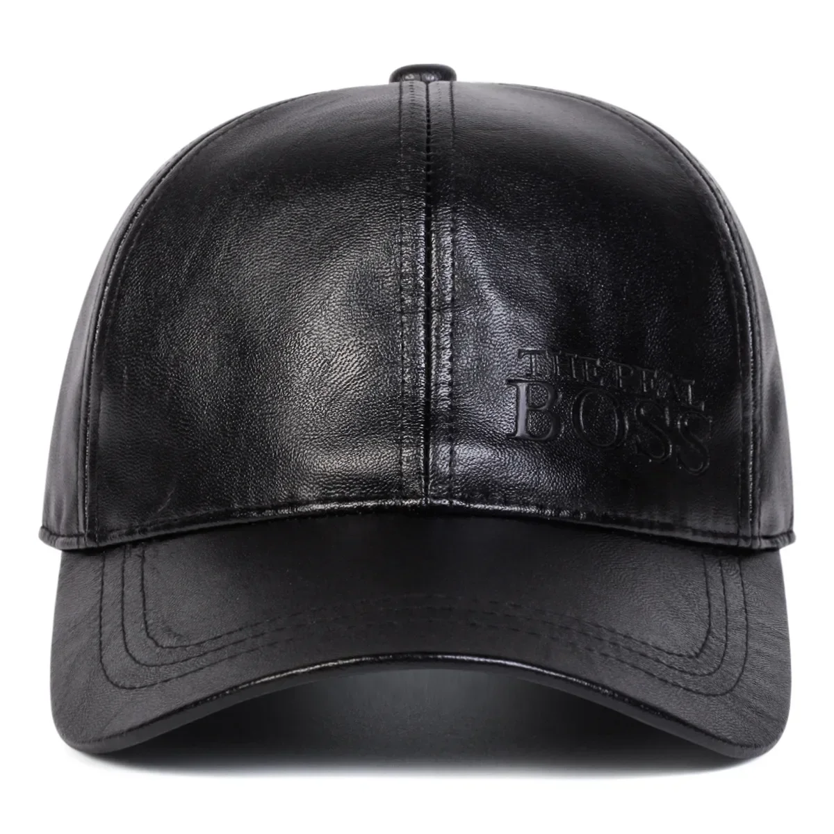 قبعة بيسبول من الجلد الطبيعي للرجال JEEPSPIRIT OM18CD996CA0024 قبعة جلدية كاجوال للجنسين نمط مريح للتنفس #2